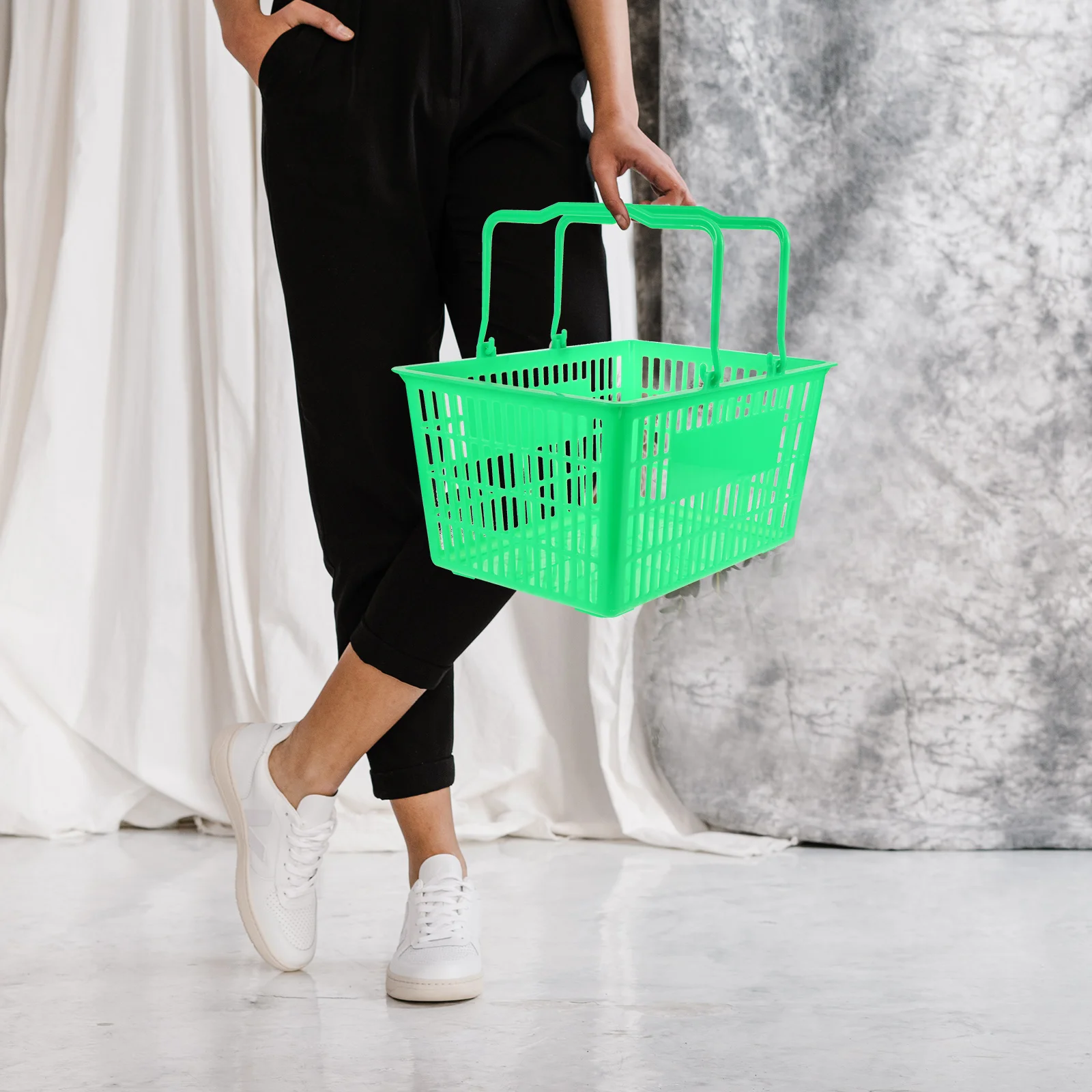Shopping Basket with Handle Plastic Organizer Storage Baskets Groceries Organiser Handles Green Rectangular Child
Shopping Basket with Handle Plastic Organizer Storage Baskets Groceries Organiser Handles Green Rectangular Child