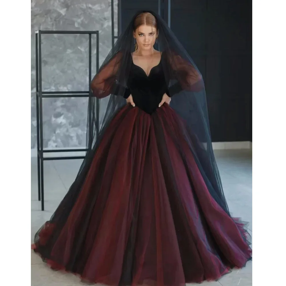 Customized Gorgeous Black With Red Lace A-line Prom Dress 2024 Elegant Off-Shoulder Puffy Sleeve Wedding Dresses With Exquisite
Customized Gorgeous Black With Red Lace A-line Prom Dress 2024 Elegant Off-Shoulder Puffy Sleeve Wedding Dresses With Exquisite