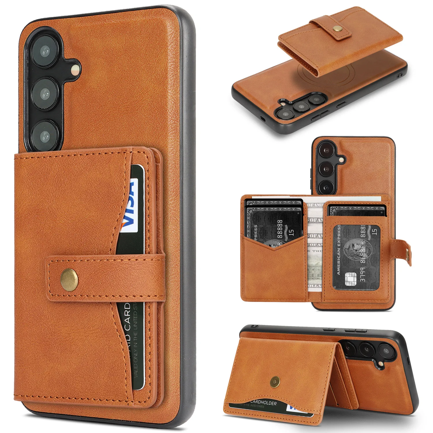 Suitable for Samsung A57 two-in-one magnetic card holder case A37, 2-for-1 money clip card holder A17, business phone case A27
Suitable for Samsung A57 two-in-one magnetic card holder case A37, 2-for-1 money clip card holder A17, business phone case A27