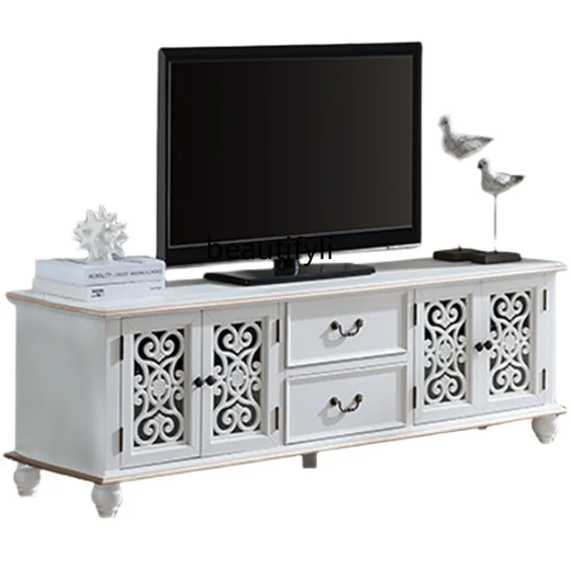 French retro TV cabinet, living room video cabinet against the wall, household storage floor cabinet, decorative floor
French retro TV cabinet, living room video cabinet against the wall, household storage floor cabinet, decorative floor