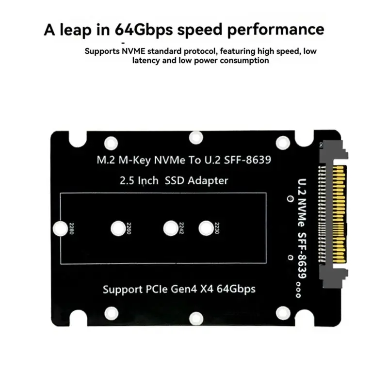 New--M. 2 NVME To SFF-8639 U. 2 Adapter Enclosure Socket PCIE4.0 Gen4 SFF-8639 U. 2 To Nvme M. 2 M-Key Converter For M. 2 NVME S