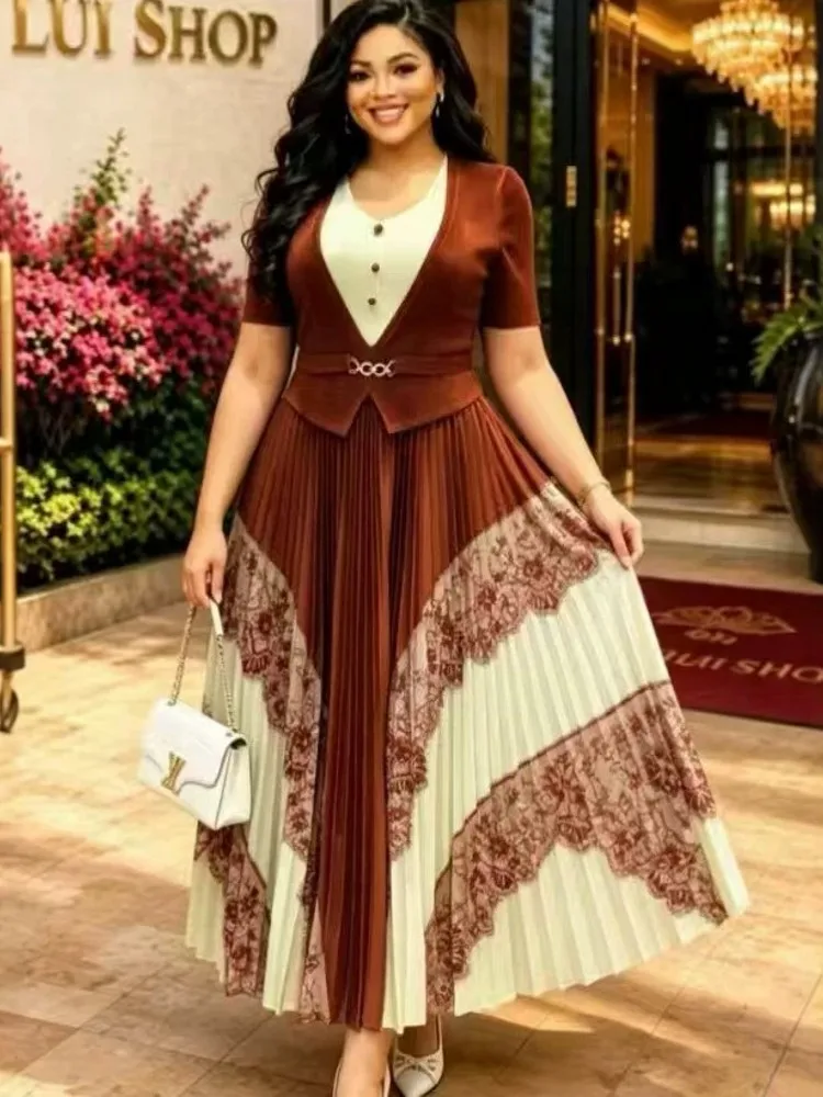 African Dresses For Women Elegant Summer Short Sleeve Dashiki Pleated Maxi Dress Ladies Traditional Africa Clothing Fairy Dreaes
African Dresses For Women Elegant Summer Short Sleeve Dashiki Pleated Maxi Dress Ladies Traditional Africa Clothing Fairy Dreaes