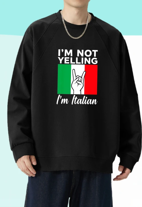 Футболка для мужчин осенняя Высококачественная футболка с длинным рукавом с графическим рисунком I'm Not Yelling I'm Italian Basic Мужская одежда Футболка с принтом Basic
Футболка для мужчин осенняя Высококачественная футболка с длинным рукавом с графическим рисунком I'm Not Yelling I'm Italian Basic Мужская одежда Футболка с принтом Basic