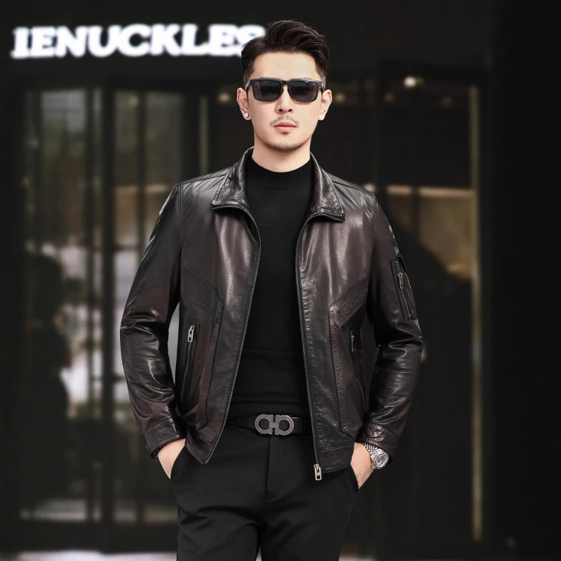 Tcyeek Real Leather Jacket Men Clothes Top Layer Cowhide Motocycle Jackets Fashion Mens Coats 2026 Oil Wax Trendy Бомбер Кожаный
Tcyeek Real Leather Jacket Men Clothes Top Layer Cowhide Motocycle Jackets Fashion Mens Coats 2026 Oil Wax Trendy Бомбер Кожаный