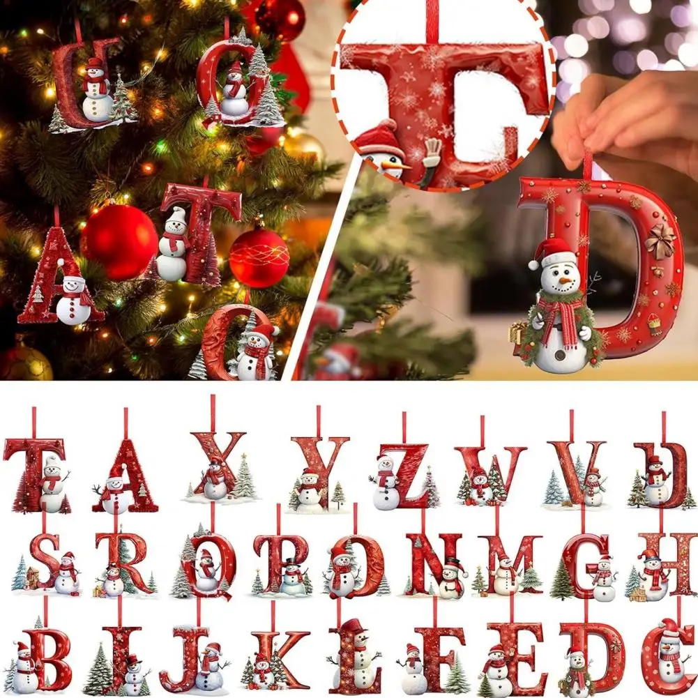 Letter Ornament Snowman Letter Decoration Set for Christmas Tree Backpack Acrylic Alphabet Ornaments A to Z Xmas Hanging for Car
Letter Ornament Snowman Letter Decoration Set for Christmas Tree Backpack Acrylic Alphabet Ornaments A to Z Xmas Hanging for Car