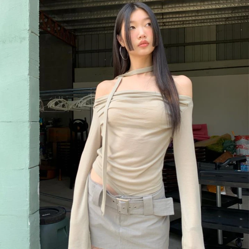 Slash Neck T-shirts Women Temperament Irregular Ins Crop Tops Fashion Streetwear Pure Casual Hotsweet Sexy Ladies All-match Chic
Slash Neck T-shirts Women Temperament Irregular Ins Crop Tops Fashion Streetwear Pure Casual Hotsweet Sexy Ladies All-match Chic