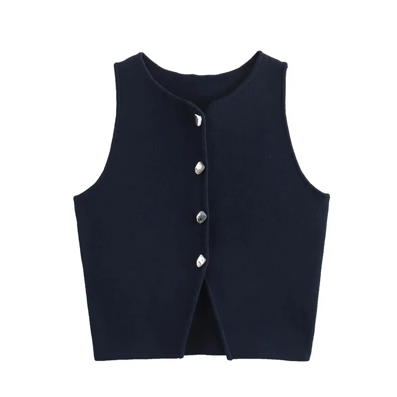 New Cropped Knit Vest Women Cardigan White Sleeveless Vest Woman Fashion Button Knitted Sweater Vest Female Summer Short Tops
New Cropped Knit Vest Women Cardigan White Sleeveless Vest Woman Fashion Button Knitted Sweater Vest Female Summer Short Tops