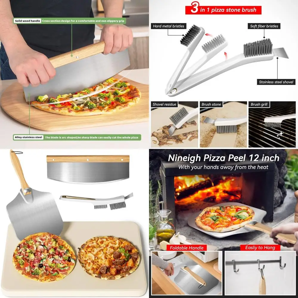 20 Rectangle Pizza Stone Set with Peel, Cutter & Brush for Oven, Grill, Baking & BBQ
20 Rectangle Pizza Stone Set with Peel, Cutter & Brush for Oven, Grill, Baking & BBQ