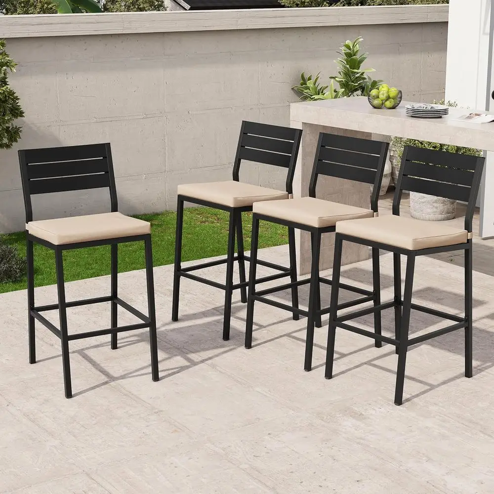 Outdoor Bar Stools Set o 4, Patio Counter Height Barstools with Cushions, Tall Chairs with Back and ootrest or Deck, Lawn, Garde
Outdoor Bar Stools Set o 4, Patio Counter Height Barstools with Cushions, Tall Chairs with Back and ootrest or Deck, Lawn, Garde