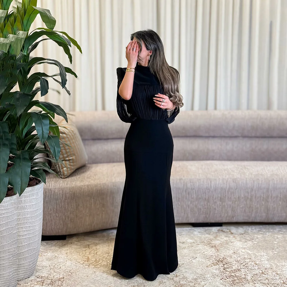 Msikoods Black Pleated Evening Dresses Saudi Arabic High Neck Long Prom Dress Mermaid Formal Gown Elegant Party Dress Customized
Msikoods Black Pleated Evening Dresses Saudi Arabic High Neck Long Prom Dress Mermaid Formal Gown Elegant Party Dress Customized