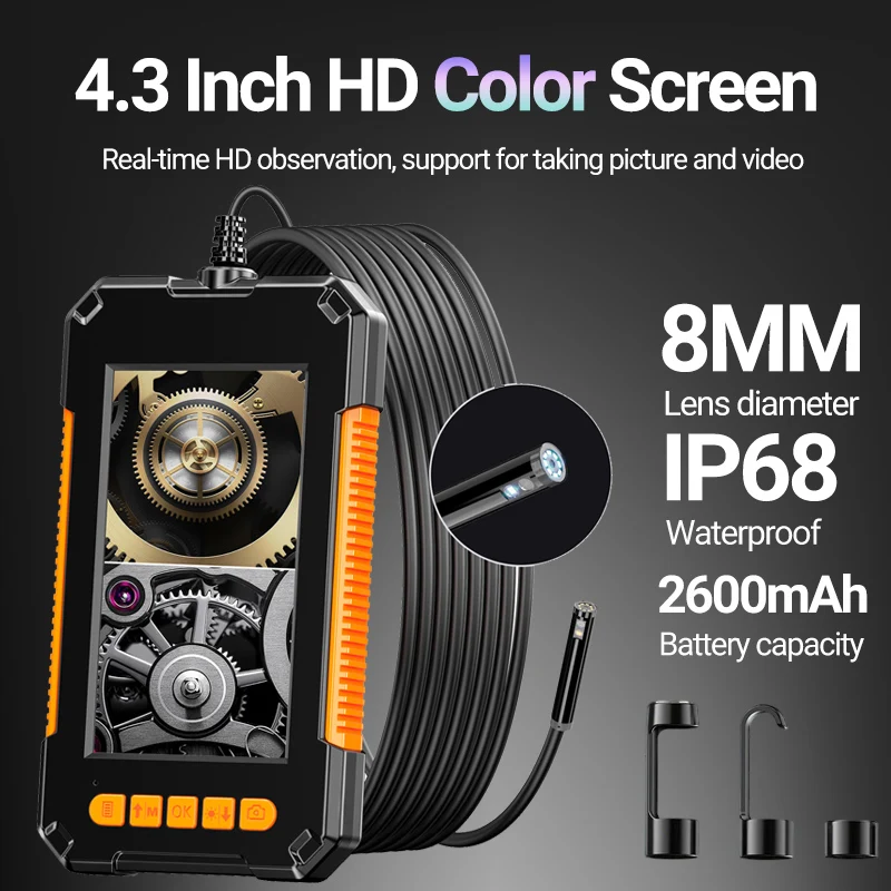 Промышленная эндоскопическая камера AOERWEI 1080P с двумя объективами, 4,3 дюйма, HD 1080P, для осмотра автомобилей, водонепроницаемая, для канализации, со светодиодной подсветкой
Промышленная эндоскопическая камера AOERWEI 1080P с двумя объективами, 4,3 дюйма, HD 1080P, для осмотра автомобилей, водонепроницаемая, для канализации, со светодиодной подсветкой