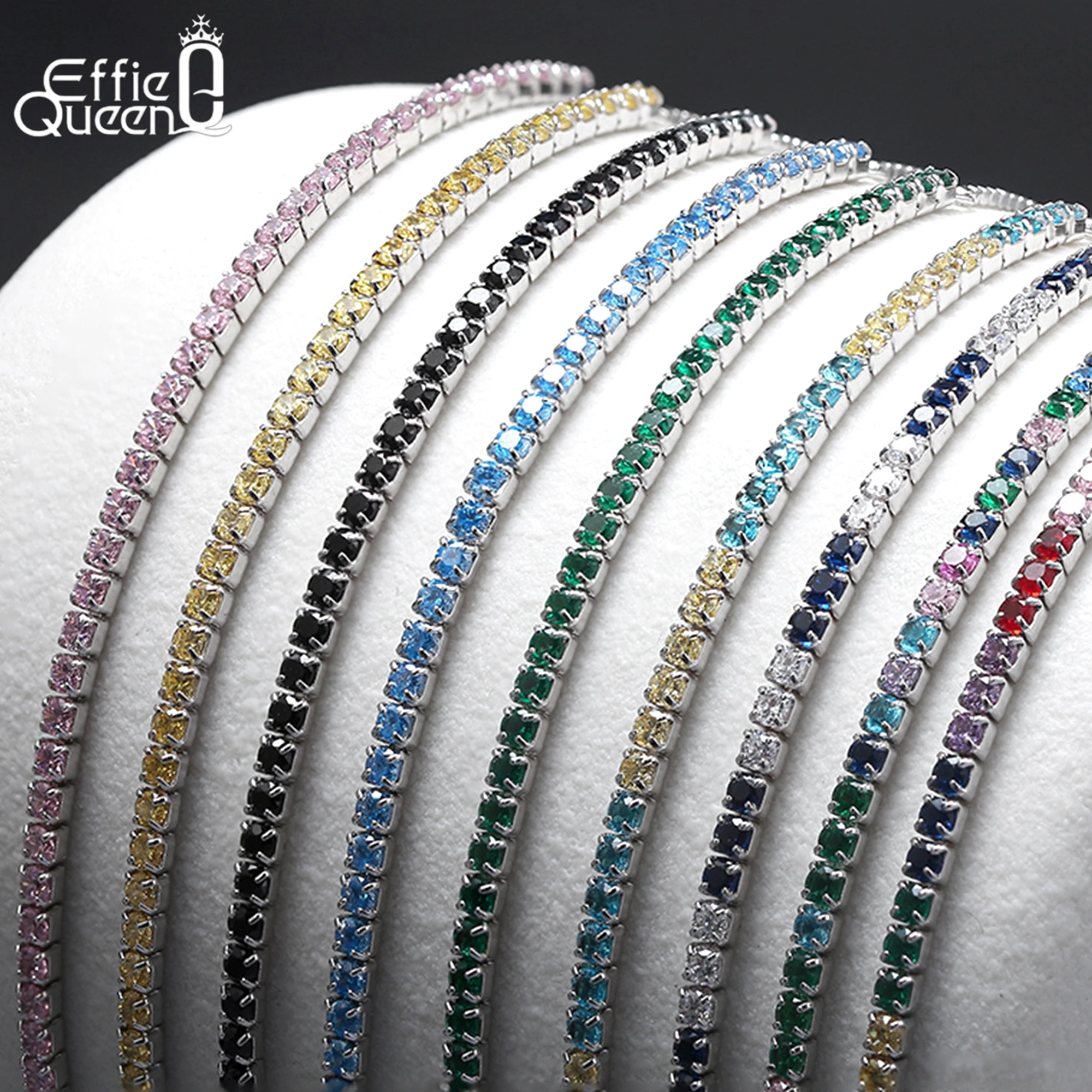 EFFIE QUEEN Classic 2MM Tennis Bracelet Women 925 Sterling Silver Adjustable Slider CZ Colors Chain Bracelet Jewelry Gift SB150
EFFIE QUEEN Classic 2MM Tennis Bracelet Women 925 Sterling Silver Adjustable Slider CZ Colors Chain Bracelet Jewelry Gift SB150