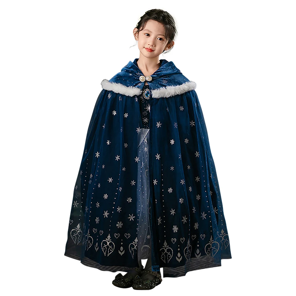 Autumn Kids Cosplay Shawl Baby Girl Cape Winter Girls Snowflake Print Hooded Cloaks Spring Child Halloween Princess Elsa Cloak
Autumn Kids Cosplay Shawl Baby Girl Cape Winter Girls Snowflake Print Hooded Cloaks Spring Child Halloween Princess Elsa Cloak