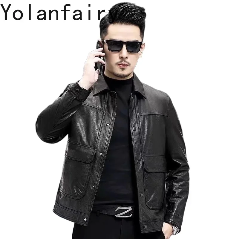 YOLANFAIRY Natural Cow Leather Jacket Men's First Layer Oil Wax Cowhide Leather Coat Man Short Motorcycle Down Jackets chaquetas
YOLANFAIRY Natural Cow Leather Jacket Men's First Layer Oil Wax Cowhide Leather Coat Man Short Motorcycle Down Jackets chaquetas