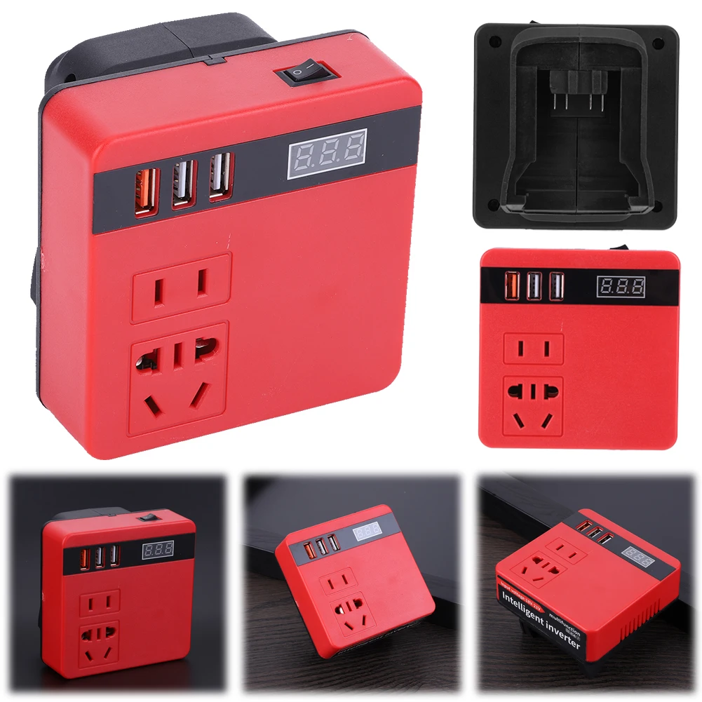 120W Lithium Battery Inverter DC 18-21V To AC 220V DC To AC Inverter Intelligent Battery Transformer for DeWalt Makita Milwaukee
120W Lithium Battery Inverter DC 18-21V To AC 220V DC To AC Inverter Intelligent Battery Transformer for DeWalt Makita Milwaukee