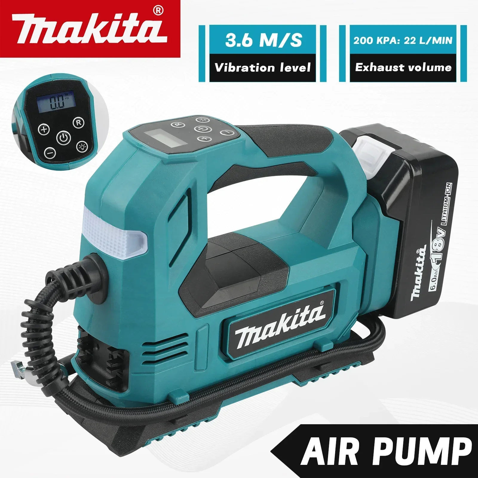 Makita 18V Cordless Air Inflator Portable Tyre Pump with Digital Display for Car Motorcycle Bike Tire Inflation Bare Tool
Makita 18V Cordless Air Inflator Portable Tyre Pump with Digital Display for Car Motorcycle Bike Tire Inflation Bare Tool