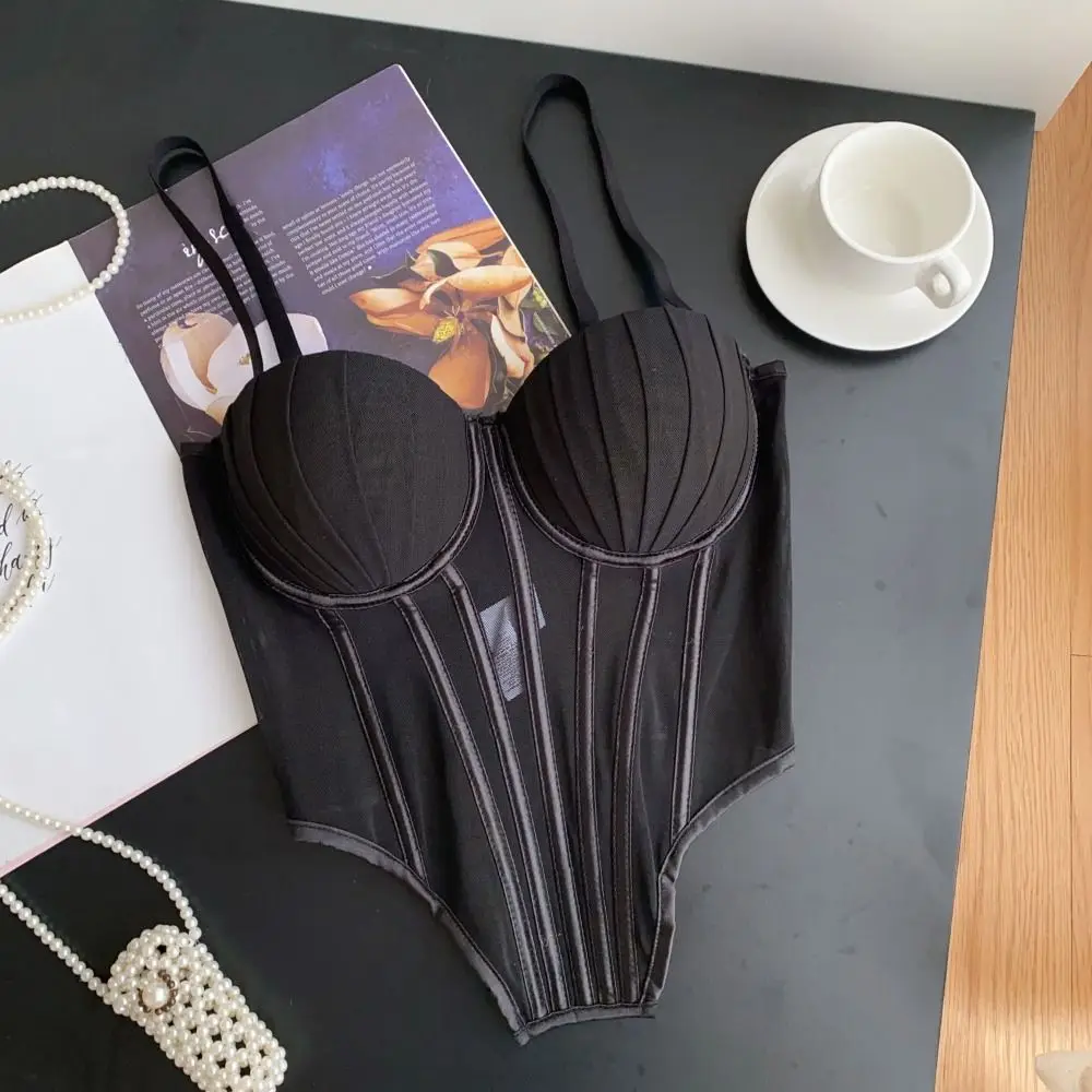 Elegant Transparent Sling Camisole Sleeveless Slim fit Mesh Corset Tank Fishbone Crop Tops Travel
Elegant Transparent Sling Camisole Sleeveless Slim fit Mesh Corset Tank Fishbone Crop Tops Travel