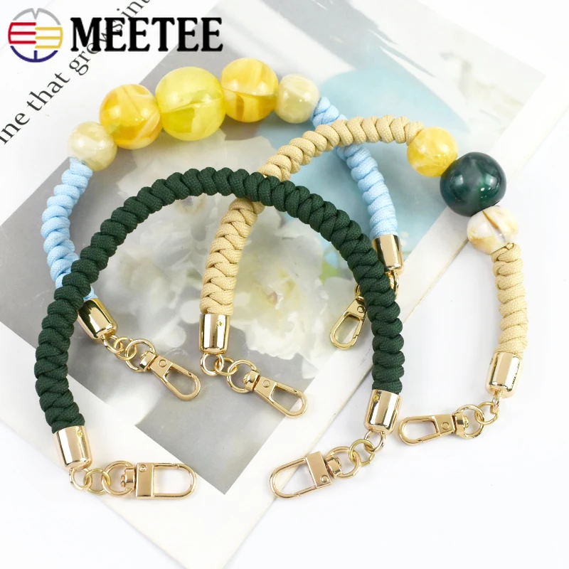 1/2Pc 33cm Plastic Beaded Bags Handle Woven Rope Women Purse Handbag Chain Shoulder Strap Handmade Bracelets DIY Bag Accessories 
1/2Pc 33cm Plastic Beaded Bags Handle Woven Rope Women Purse Handbag Chain Shoulder Strap Handmade Bracelets DIY Bag Accessories