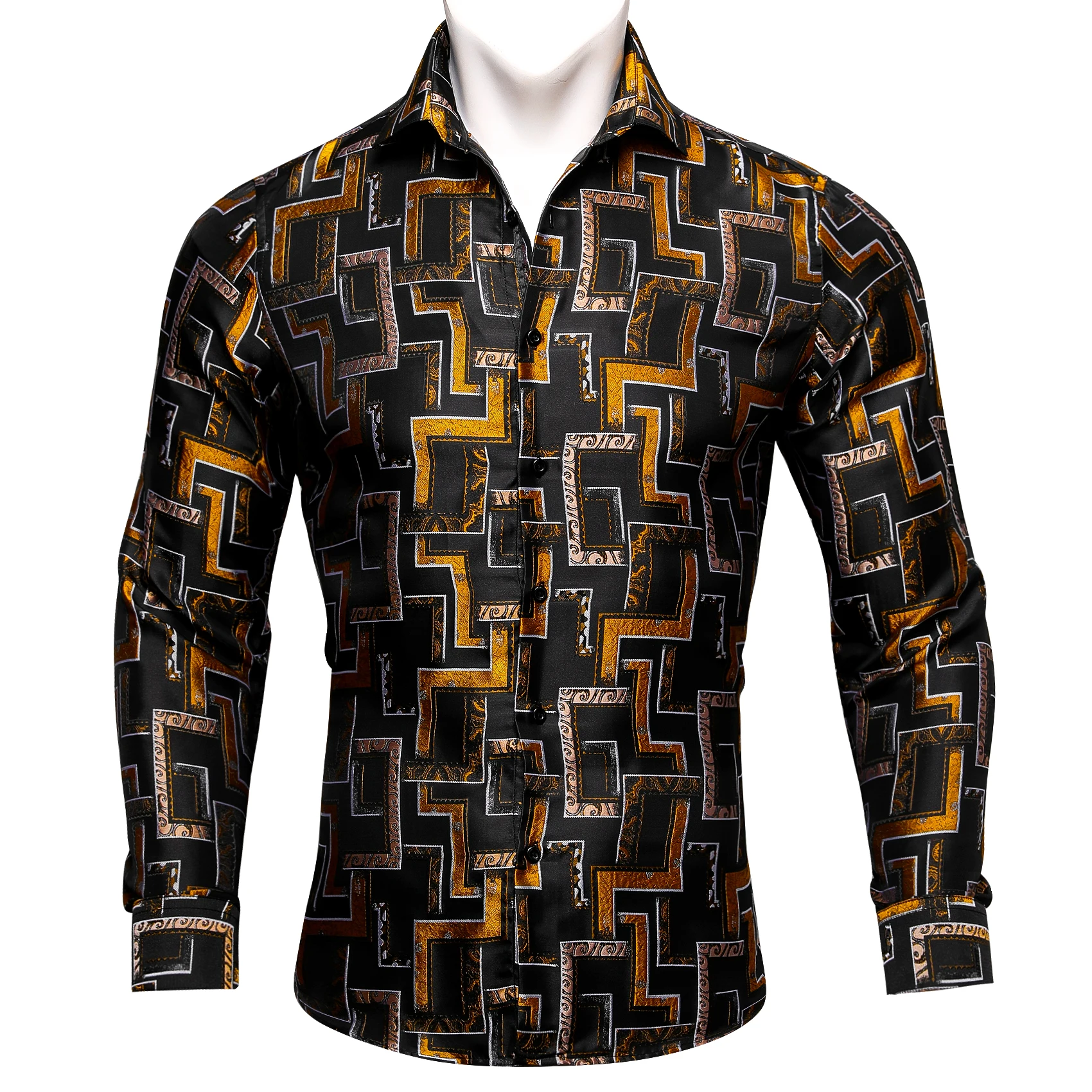 Classic Men Shirt Spring Autumn Lapel Woven Long Sleeve Geometric Leisure Fit Party Business Designer Barry.Wang CY-0013
Classic Men Shirt Spring Autumn Lapel Woven Long Sleeve Geometric Leisure Fit Party Business Designer Barry.Wang CY-0013