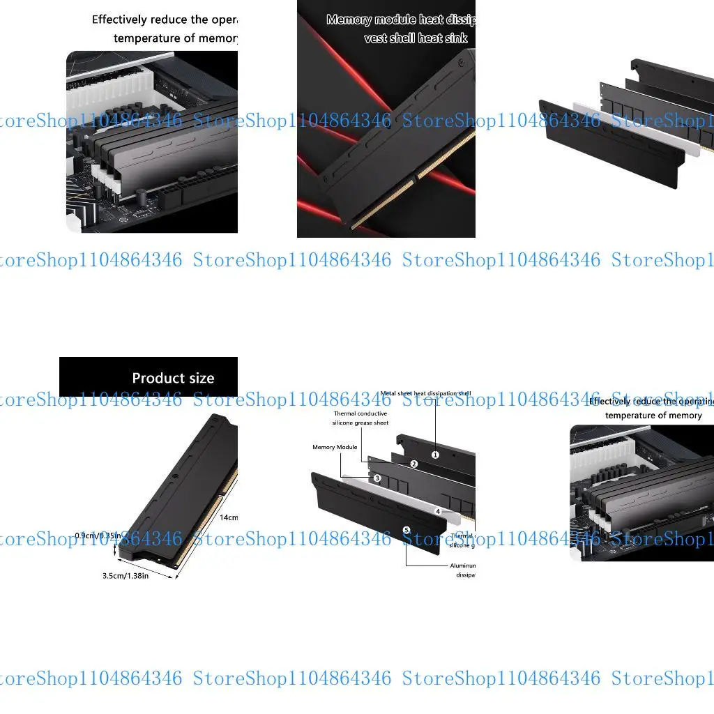 5asd 140x35x9mm Aluminum Heatsink Cooling Fan for DDR5 DDR4 DDR3 Module Prevent Overheating Gaming Video Editing Application
5asd 140x35x9mm Aluminum Heatsink Cooling Fan for DDR5 DDR4 DDR3 Module Prevent Overheating Gaming Video Editing Application