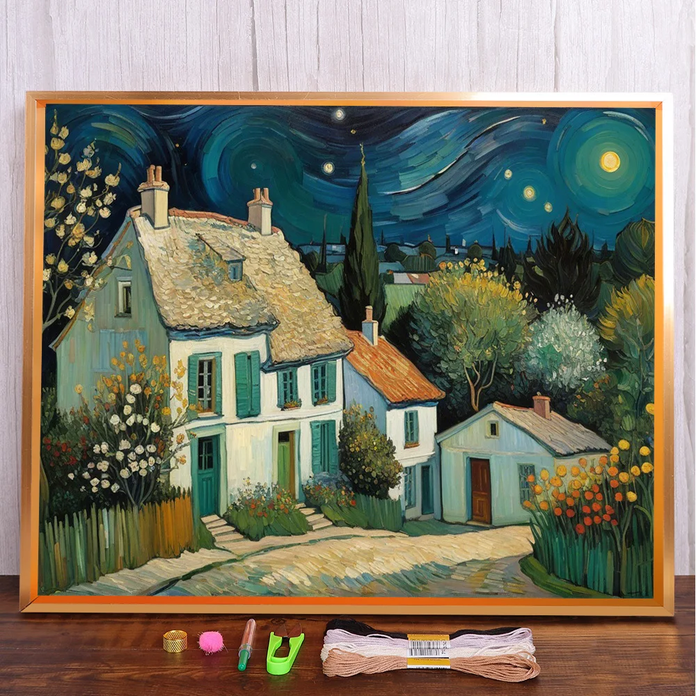 Starry Night Printed Fabric Cross-Stitch DIY Embroidery Complete Kit Hobby Painting Sewing Craft Promotions Room Decor Jewelry
Starry Night Printed Fabric Cross-Stitch DIY Embroidery Complete Kit Hobby Painting Sewing Craft Promotions Room Decor Jewelry