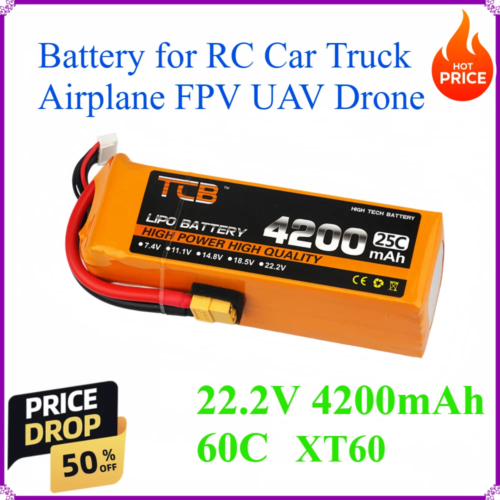 3S 6S 22.2V 4200mAh 60C Lipo Battery with XT60 T Connector Softcase Lipo Battery for RC Car Truck Airplane FPV UAV Drone
3S 6S 22.2V 4200mAh 60C Lipo Battery with XT60 T Connector Softcase Lipo Battery for RC Car Truck Airplane FPV UAV Drone