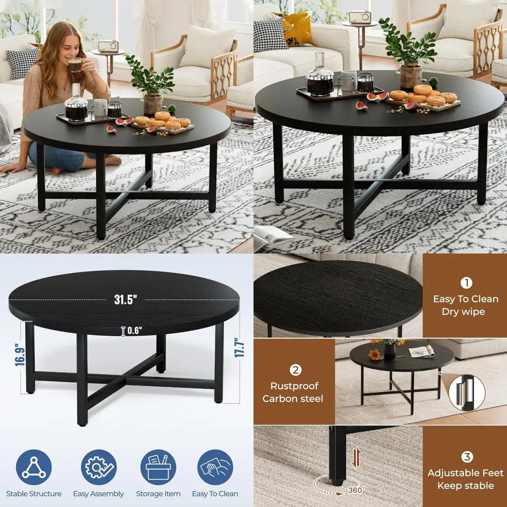 Большой журнальный столик 31,5 в черном круглом металлическом каркасе для гостиной и офиса
Большой журнальный столик 31,5 в черном круглом металлическом каркасе для гостиной и офиса