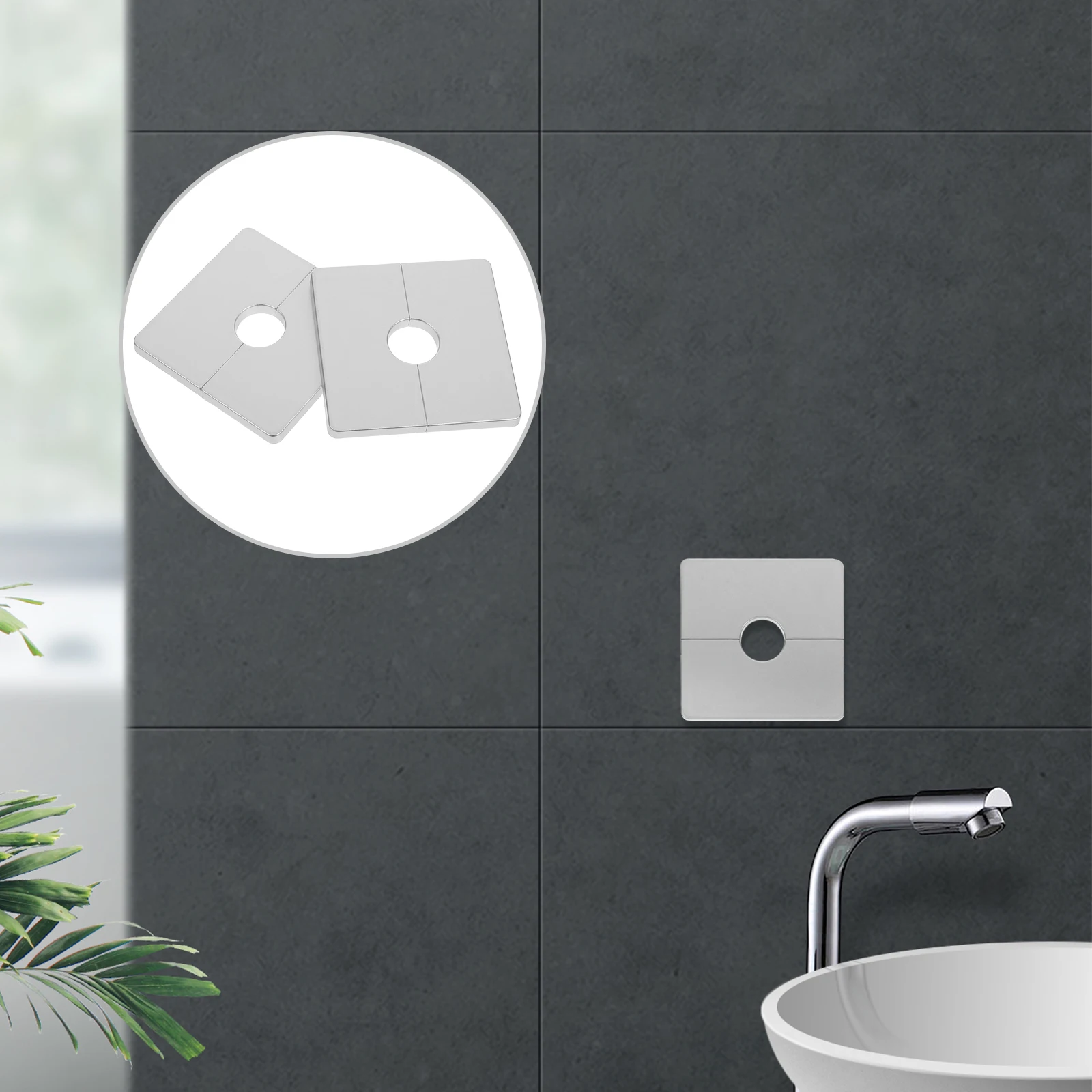 2pcs Pipe Cover Silver Sink Drain Hole Cap ABS Material Bathroom Kitchen Wall Mount Easy Installation Space Saving Square Design
2pcs Pipe Cover Silver Sink Drain Hole Cap ABS Material Bathroom Kitchen Wall Mount Easy Installation Space Saving Square Design