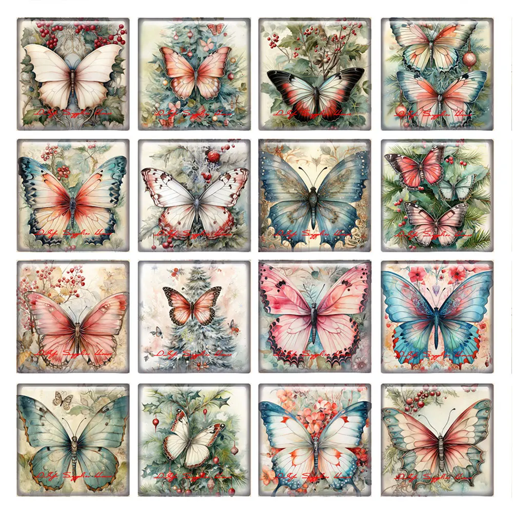 10pcs/lots Christmas X-mas Winter Butterflies Square Photo Glass Cabochon Charms Demo Flat Back Cameo For Diy Jewelry Making
10pcs/lots Christmas X-mas Winter Butterflies Square Photo Glass Cabochon Charms Demo Flat Back Cameo For Diy Jewelry Making