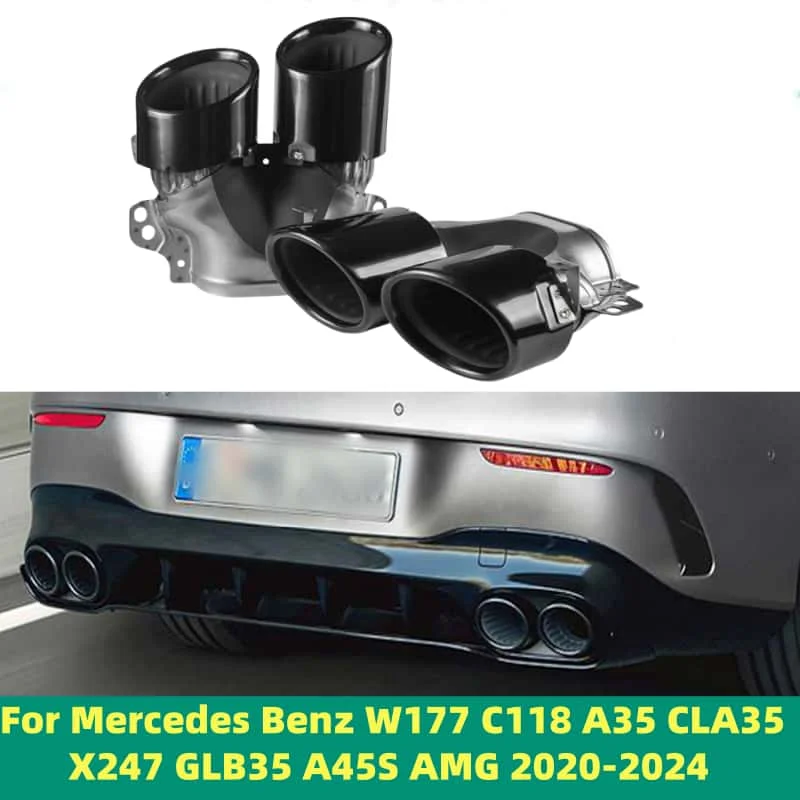 Stainless Steel Rear Bumper Turbo Exhaust Tips Muffler Pipe For Mercedes Benz W177 C118 A35 CLA35 X247 GLB35 A45S AMG 2020-2024
Stainless Steel Rear Bumper Turbo Exhaust Tips Muffler Pipe For Mercedes Benz W177 C118 A35 CLA35 X247 GLB35 A45S AMG 2020-2024