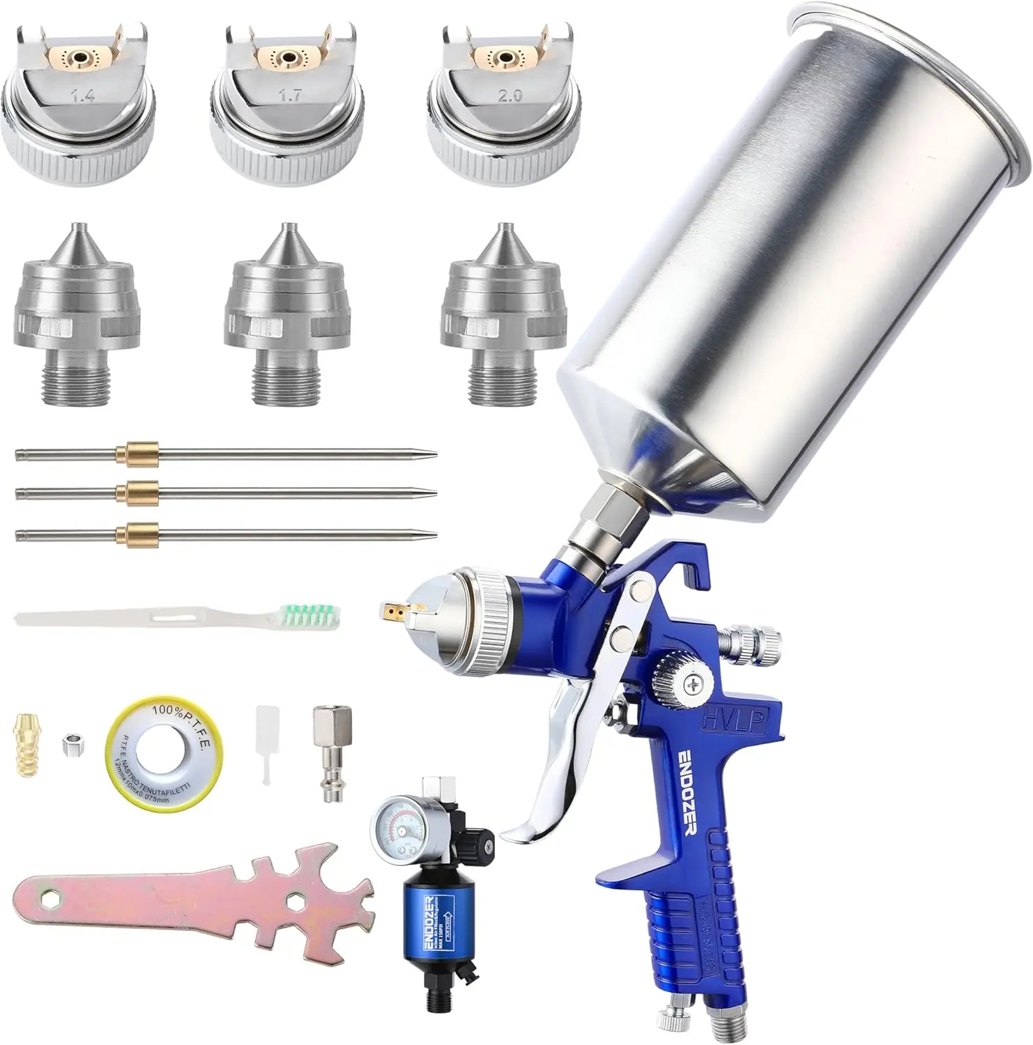 Профессиональный набор пистолетов-распылителей HVLP с гравитационной подачей и наконечниками 1,3 мм/1,4 мм, алюминиевая чашка 1000 куб.см для стен и базовых покрытий (синий)
Профессиональный набор пистолетов-распылителей HVLP с гравитационной подачей и наконечниками 1,3 мм/1,4 мм, алюминиевая чашка 1000 куб.см для стен и базовых покрытий (синий)