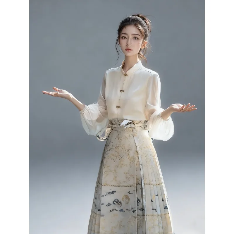 2026 Spring Song Style Hanfu Set White Mamianqun Plus Size Daily Casual Outfit
2026 Spring Song Style Hanfu Set White Mamianqun Plus Size Daily Casual Outfit
