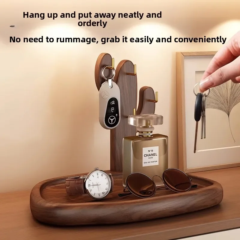 Stable Household GoodsEntrance Rack Entry Key Storage Ornament Entry Table Solid Wood Storage Rack Display Storage