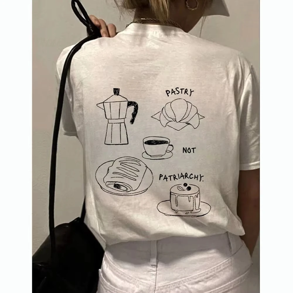 Женские феминистские футболки Pastry Not Patriarchy, летние свободные хлопковые повседневные топы с короткими рукавами, футболки Ins, модные рубашки с рисунком
Женские феминистские футболки Pastry Not Patriarchy, летние свободные хлопковые повседневные топы с короткими рукавами, футболки Ins, модные рубашки с рисунком