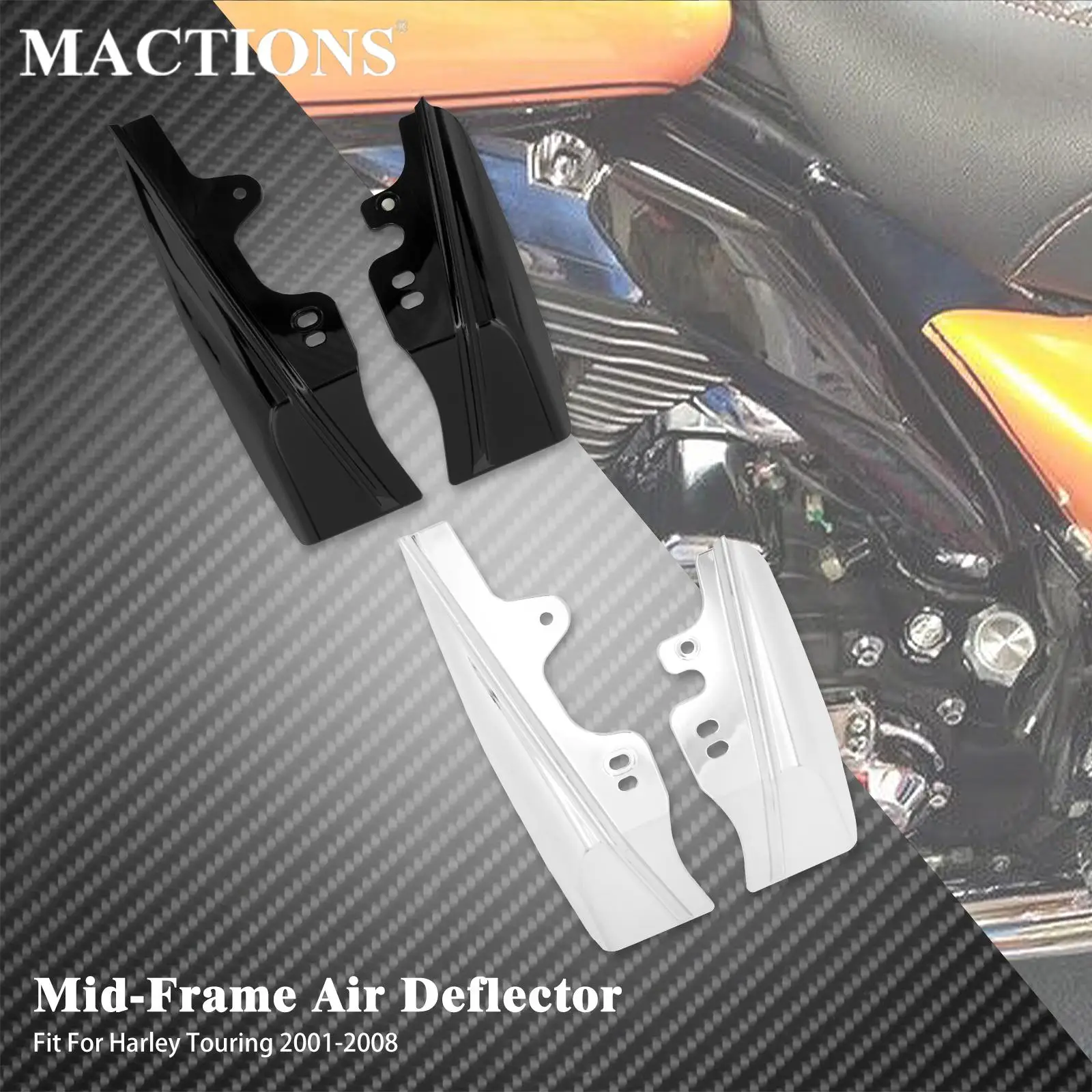 Motorcycle Black/Chrome Mid-Frame Air Heat Deflectors For Harley Touring Electra Street Road Glide FLHR FLHX FLTR 2001-2007 2008
Motorcycle Black/Chrome Mid-Frame Air Heat Deflectors For Harley Touring Electra Street Road Glide FLHR FLHX FLTR 2001-2007 2008