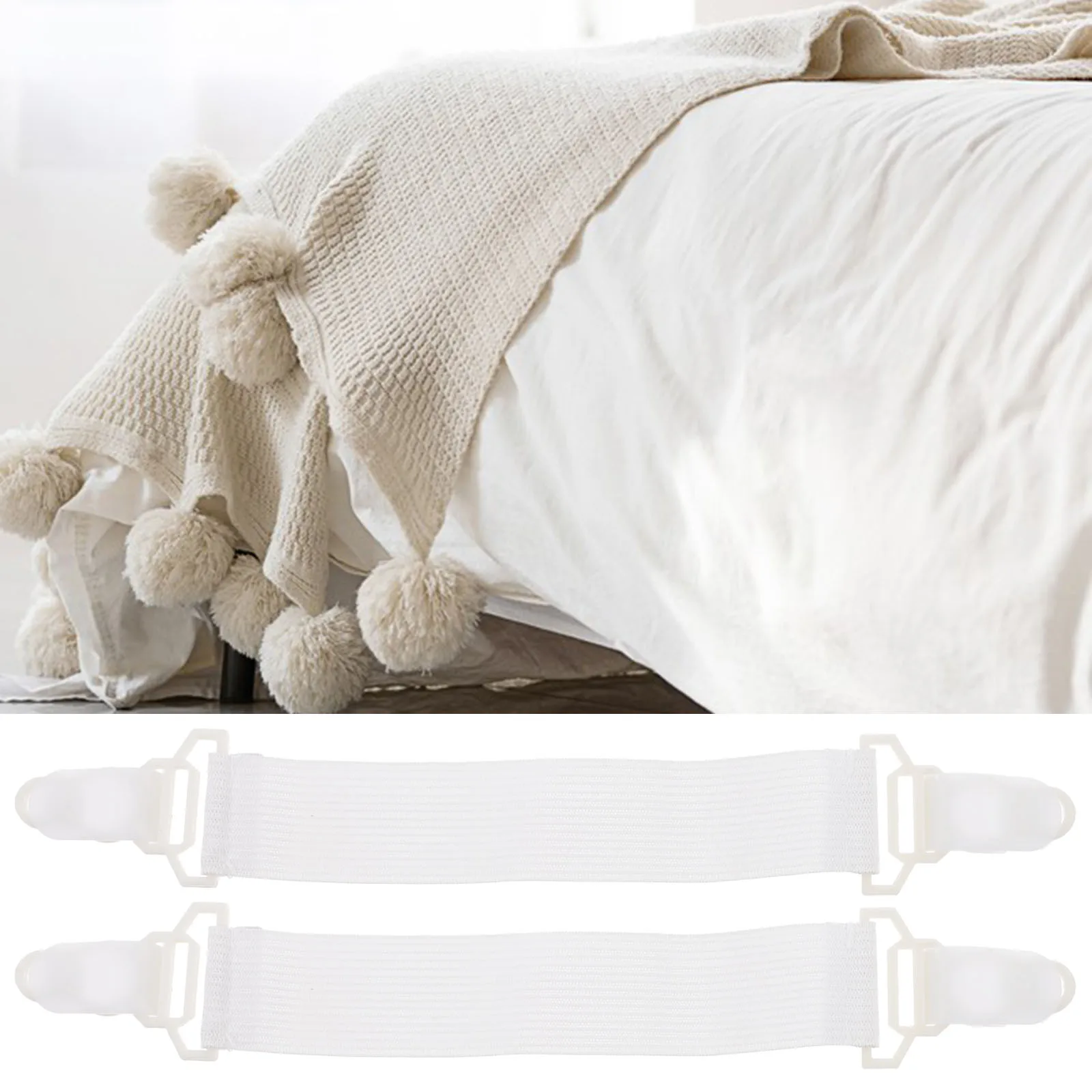 16pcs Bed Sheet Fasteners Adjustable Elastic Straps Clips Holders Secure Mattress Covers Plastic White Corner Grippers
16pcs Bed Sheet Fasteners Adjustable Elastic Straps Clips Holders Secure Mattress Covers Plastic White Corner Grippers