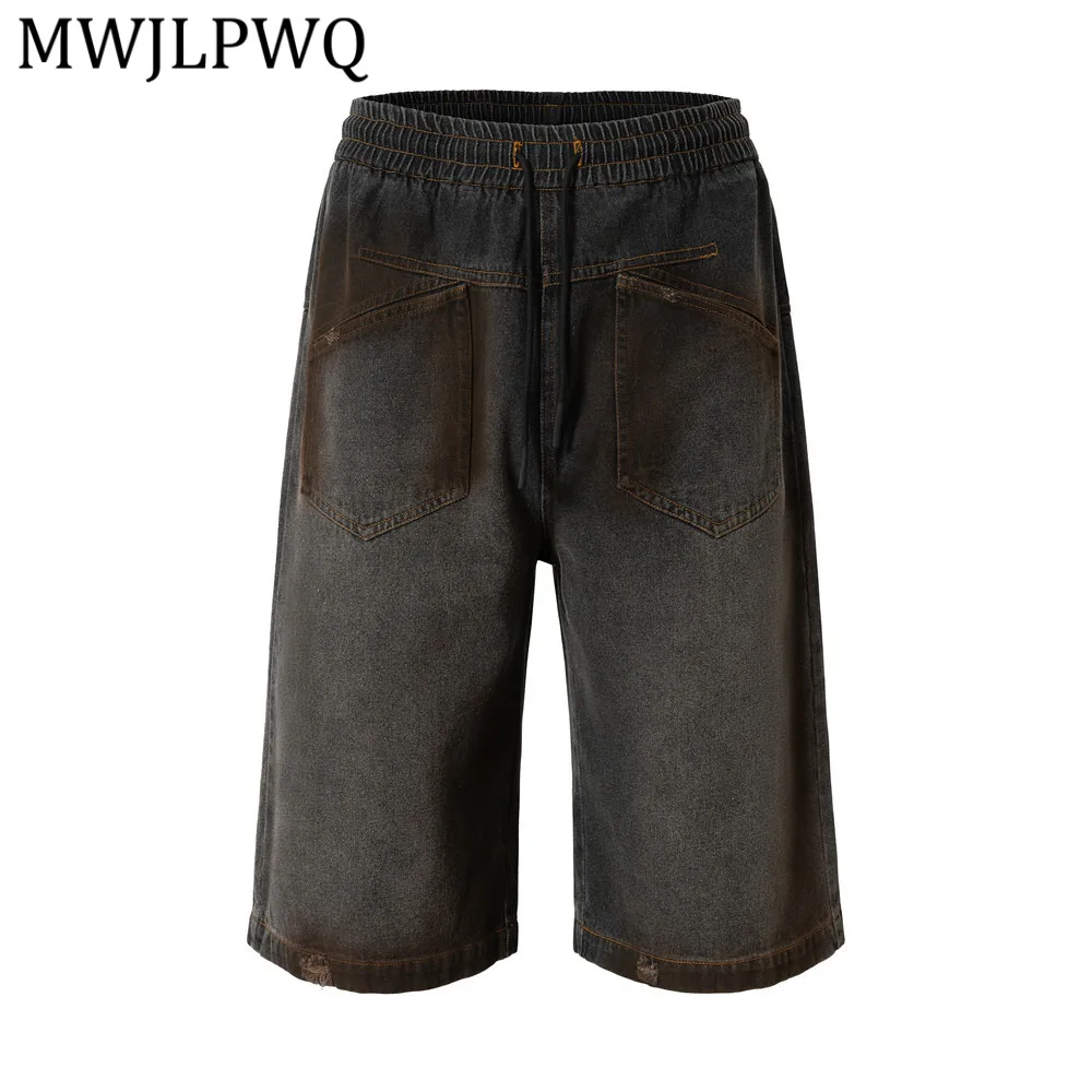 MWJLPWQ Street Style Distressed Dirty Denim Shorts For Men Summer Spray-Painted Gradient Personalized Pocket Work Shorts 15668
MWJLPWQ Street Style Distressed Dirty Denim Shorts For Men Summer Spray-Painted Gradient Personalized Pocket Work Shorts 15668
