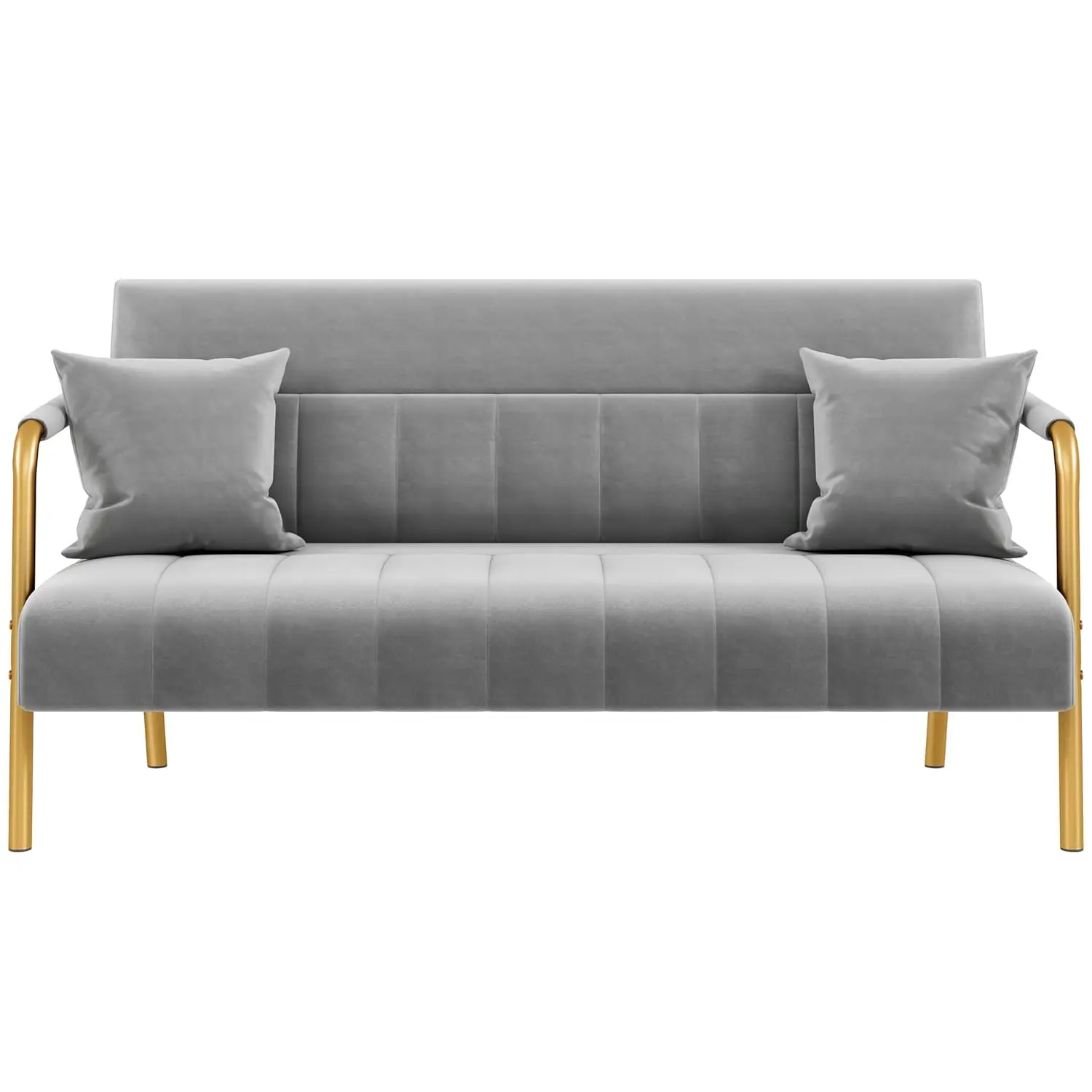 56.5" W Modern Sofa Small Sofa Luxurious Velvet Fabric Couch With Gold-Tone Metal Arms And Legs For Living Room,, Customized
56.5" W Modern Sofa Small Sofa Luxurious Velvet Fabric Couch With Gold-Tone Metal Arms And Legs For Living Room,, Customized