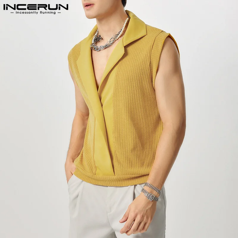 INCERUN Men Shirt Knitted Patchwork Lapel Sleeveless Summer Men Clothing Streetwear 2025 Fashion Korean Casual Male Shirts S-5XL
INCERUN Men Shirt Knitted Patchwork Lapel Sleeveless Summer Men Clothing Streetwear 2025 Fashion Korean Casual Male Shirts S-5XL
