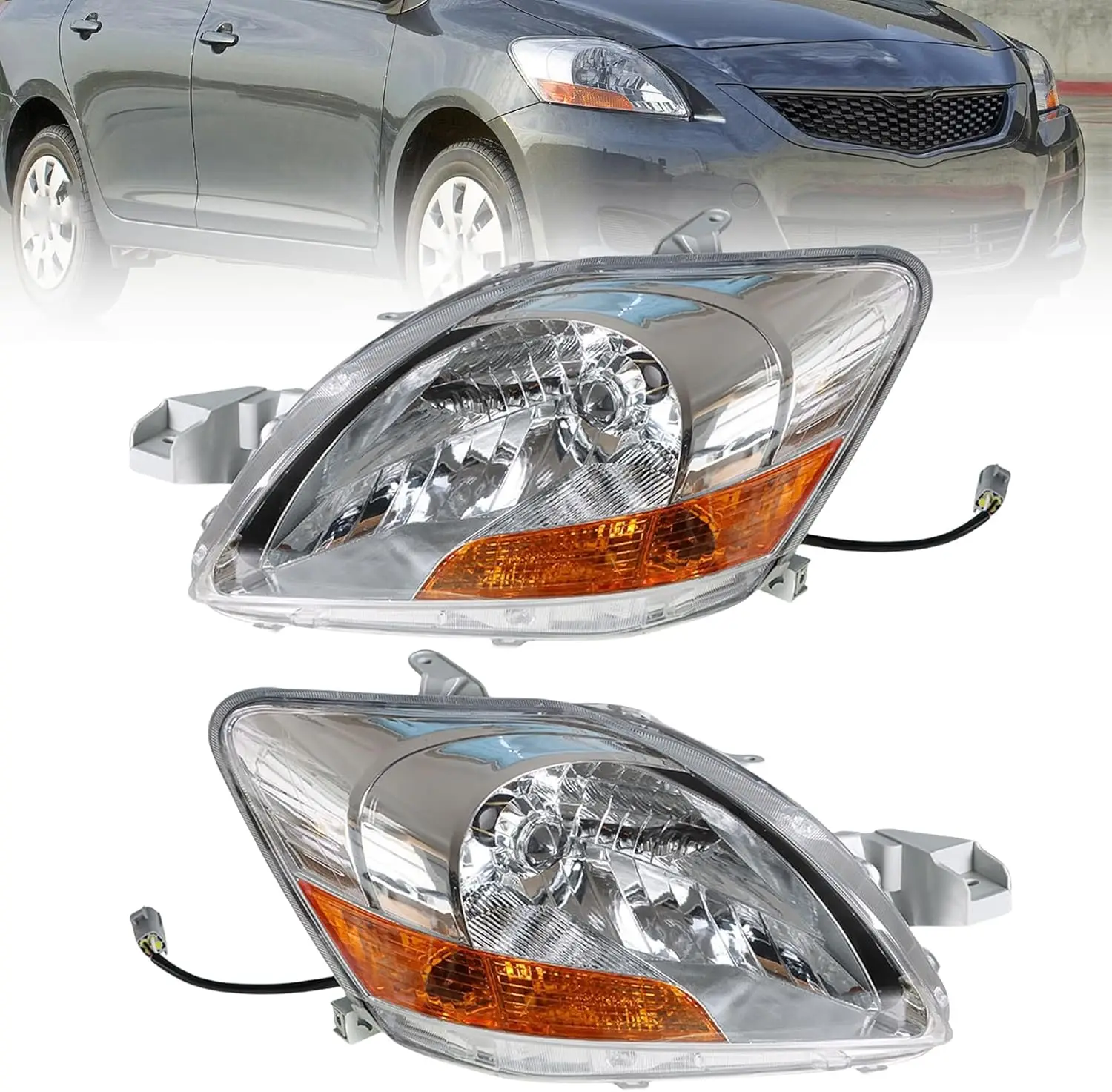 Headlamp Assembly Set with Chrome Housing & Clear Lens for 2007-2011 Models (Driver & Passenger Side) - Replacement
Headlamp Assembly Set with Chrome Housing & Clear Lens for 2007-2011 Models (Driver & Passenger Side) - Replacement