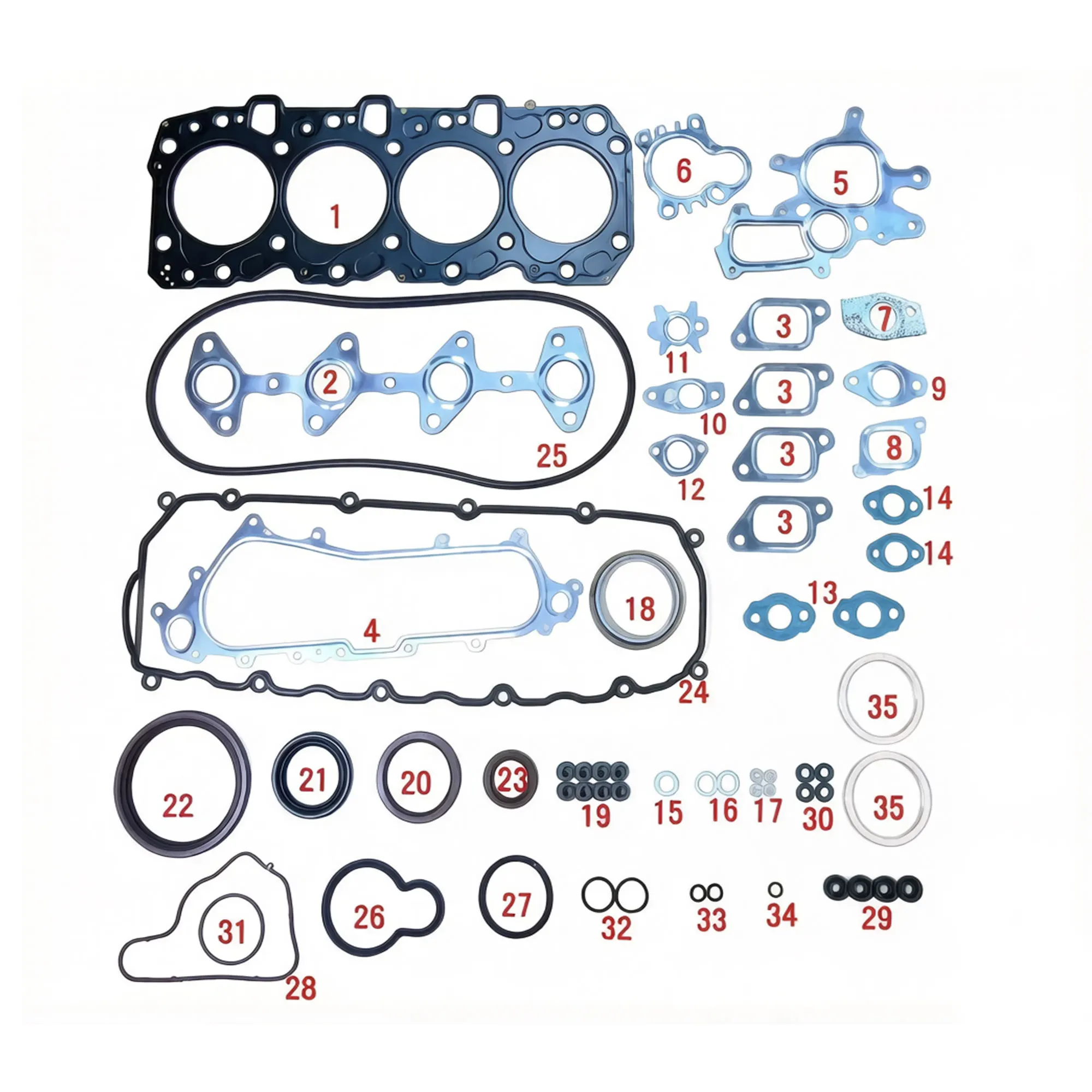 04111-67025 Engine Overhaul Gasket Kit 1KZ-TE 3.0L Turbo Diesel For Toyota Prado Hilux Surf Hiace 1993-2004
04111-67025 Engine Overhaul Gasket Kit 1KZ-TE 3.0L Turbo Diesel For Toyota Prado Hilux Surf Hiace 1993-2004