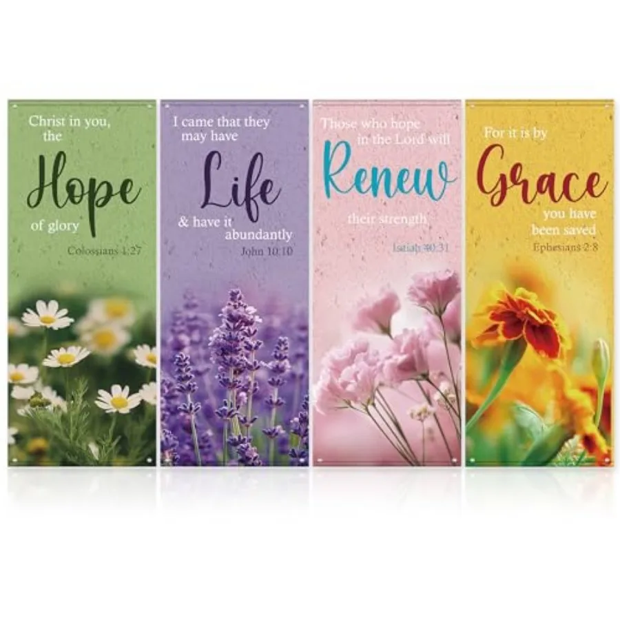 4Pcs Church Banner with Scripture for Sanctuary Wall Worship Classical Christian Banner Inspirational Religious Praise Hanging
4Pcs Church Banner with Scripture for Sanctuary Wall Worship Classical Christian Banner Inspirational Religious Praise Hanging