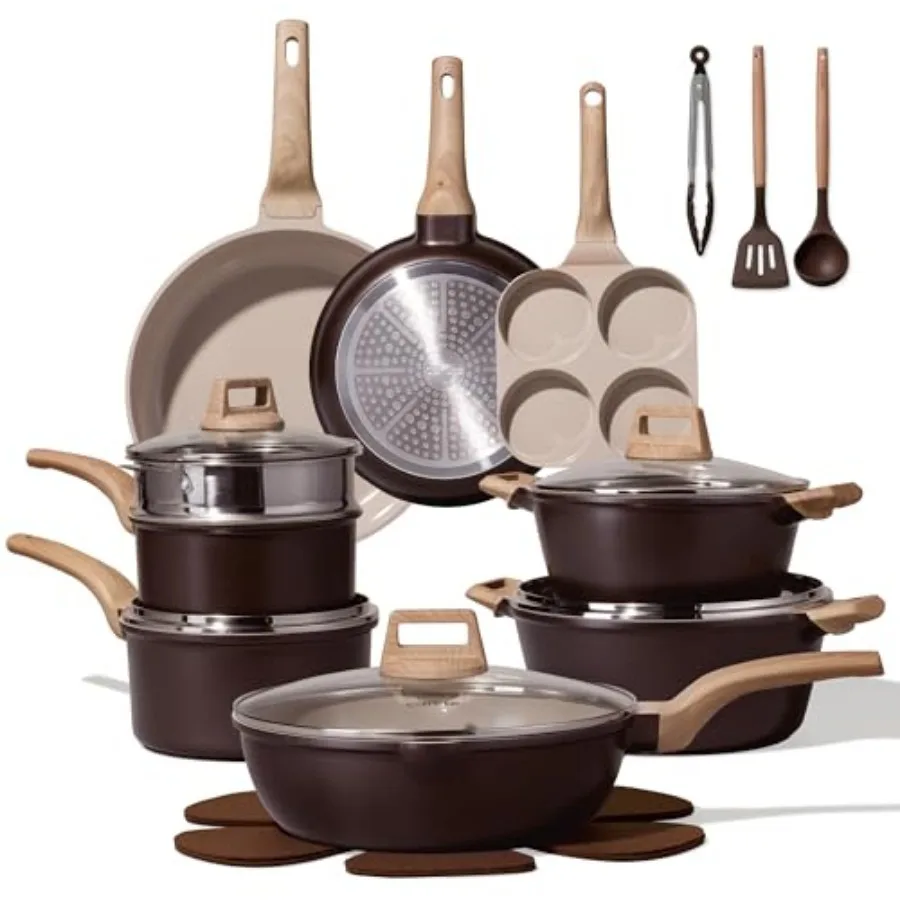 Ceramic Cookware Set, Pots and Pans Set Non Stick, Pot and Pan Set with Frying Pan, Induction Ready Cooking Set for Kitchen, PF
Ceramic Cookware Set, Pots and Pans Set Non Stick, Pot and Pan Set with Frying Pan, Induction Ready Cooking Set for Kitchen, PF