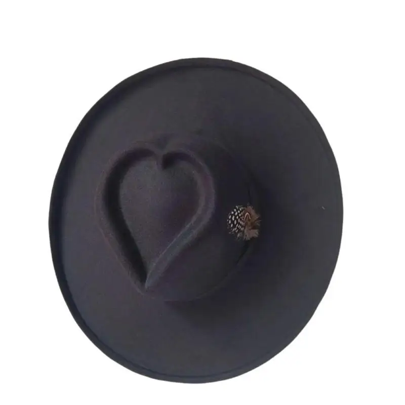 39BD Elegant Homburg Heart Top Styling Hat with Wide Brimmed Flat Wide Brimmed Western Hat for Casual Wear
39BD Elegant Homburg Heart Top Styling Hat with Wide Brimmed Flat Wide Brimmed Western Hat for Casual Wear