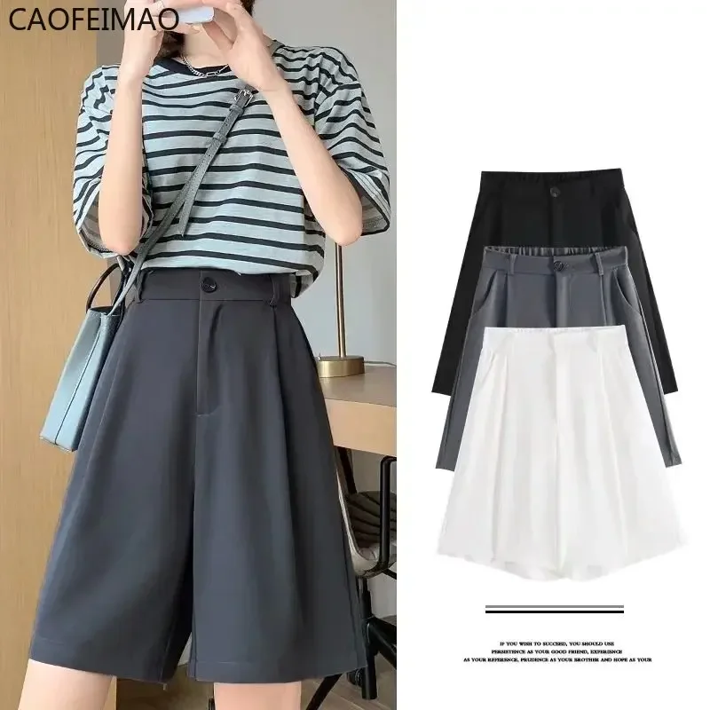 2025 Summer White Black Suit Shorts Woman High Waist Wide Leg Shorts Women Casual Half Trousers Loose Knee Length Pants Femme
2025 Summer White Black Suit Shorts Woman High Waist Wide Leg Shorts Women Casual Half Trousers Loose Knee Length Pants Femme