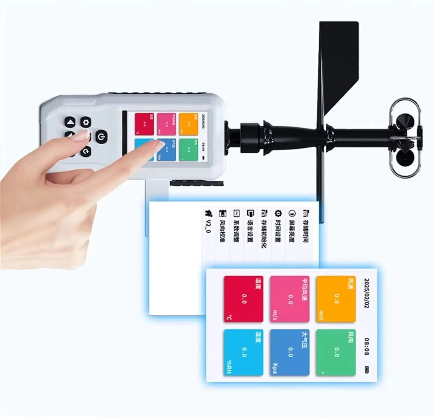 NEW Portable Handheld Weather Station Wind Speed Temperature and Humidity High Altitude Handheld Electronic Weather Monitor
NEW Portable Handheld Weather Station Wind Speed Temperature and Humidity High Altitude Handheld Electronic Weather Monitor