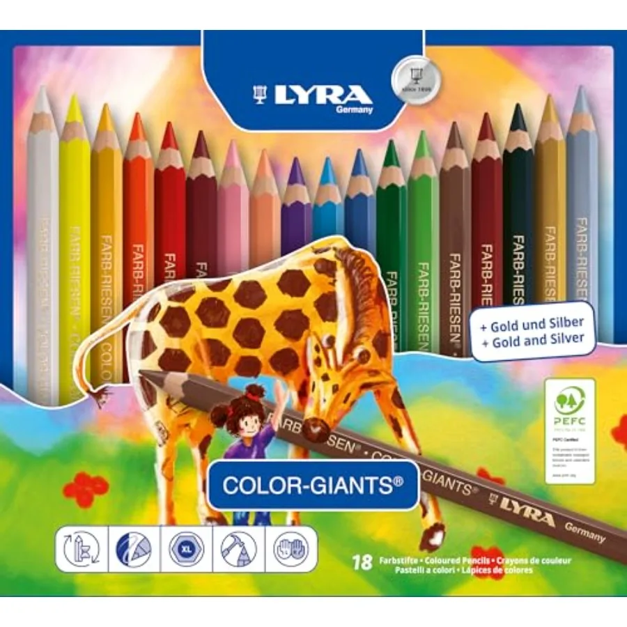 Цветные карандаши Color-Giants, лакированные, с грифелями 6,25 мм, набор из 18 карандашей, разные цвета, 3941181
Цветные карандаши Color-Giants, лакированные, с грифелями 6,25 мм, набор из 18 карандашей, разные цвета, 3941181