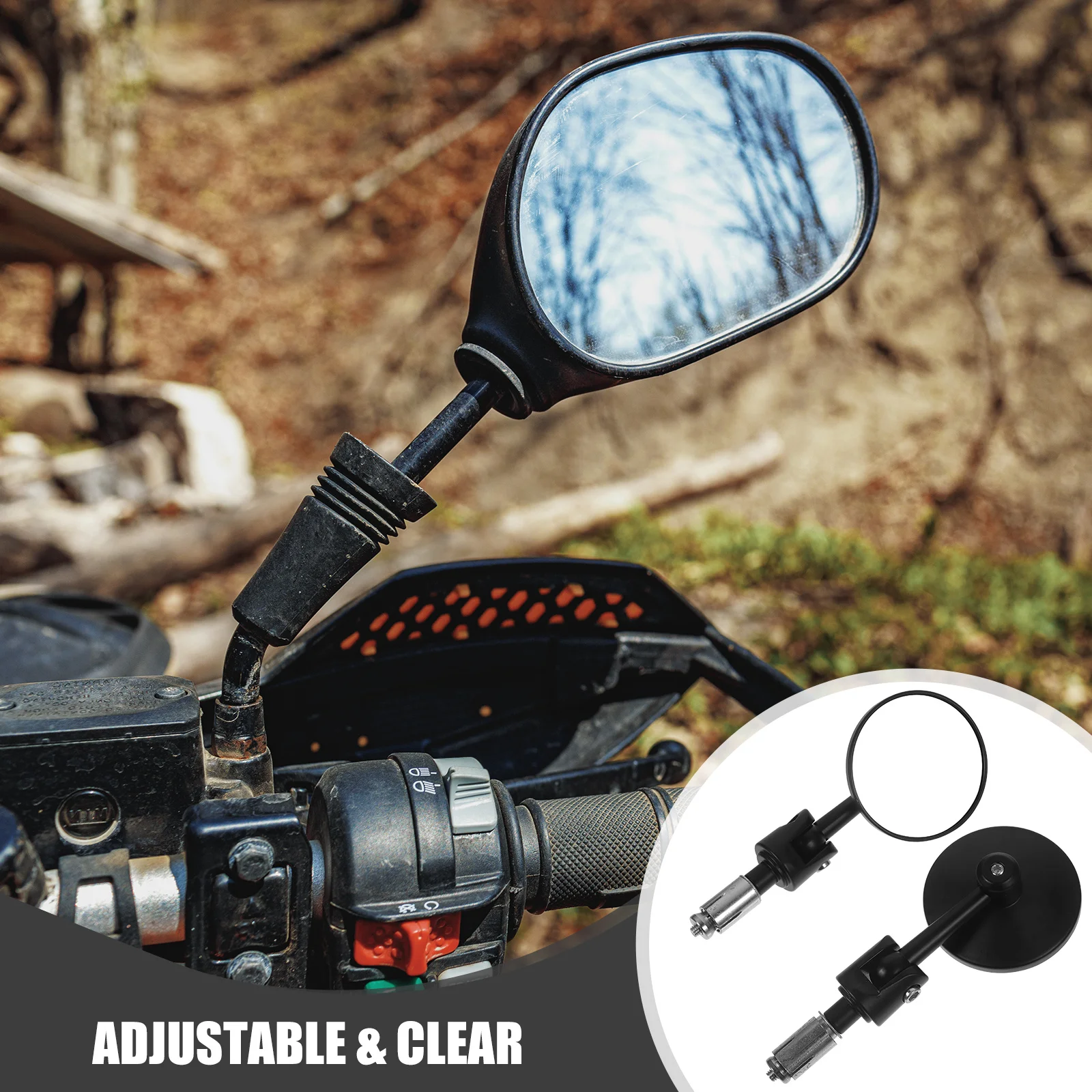 2Pcs Motorcycle Rearview Mirrors Adjustable Bike Handlebar Side Mirror High Definition Lens Easy Installation Safe Riding 
2Pcs Motorcycle Rearview Mirrors Adjustable Bike Handlebar Side Mirror High Definition Lens Easy Installation Safe Riding
