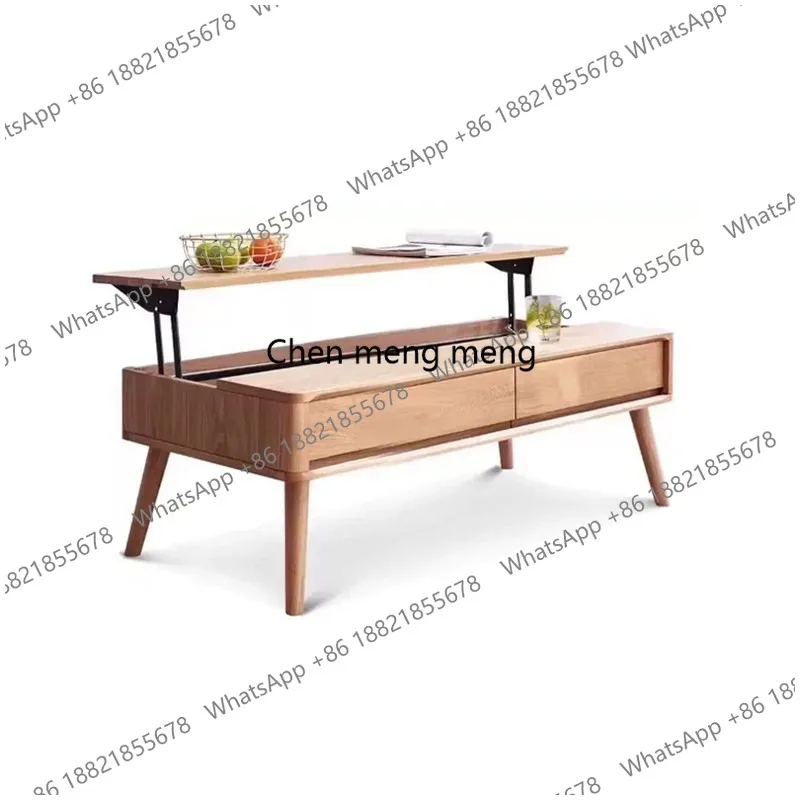 Nordic solid wood lifting coffee table oak coffee table small apartment living room tea table
Nordic solid wood lifting coffee table oak coffee table small apartment living room tea table