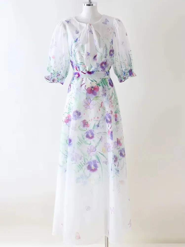 White Floral Print Puff Sleeve Midi Dress Women Elegant Bow Tie Waist Summer Vacation Party Co-ord Outfit
White Floral Print Puff Sleeve Midi Dress Women Elegant Bow Tie Waist Summer Vacation Party Co-ord Outfit